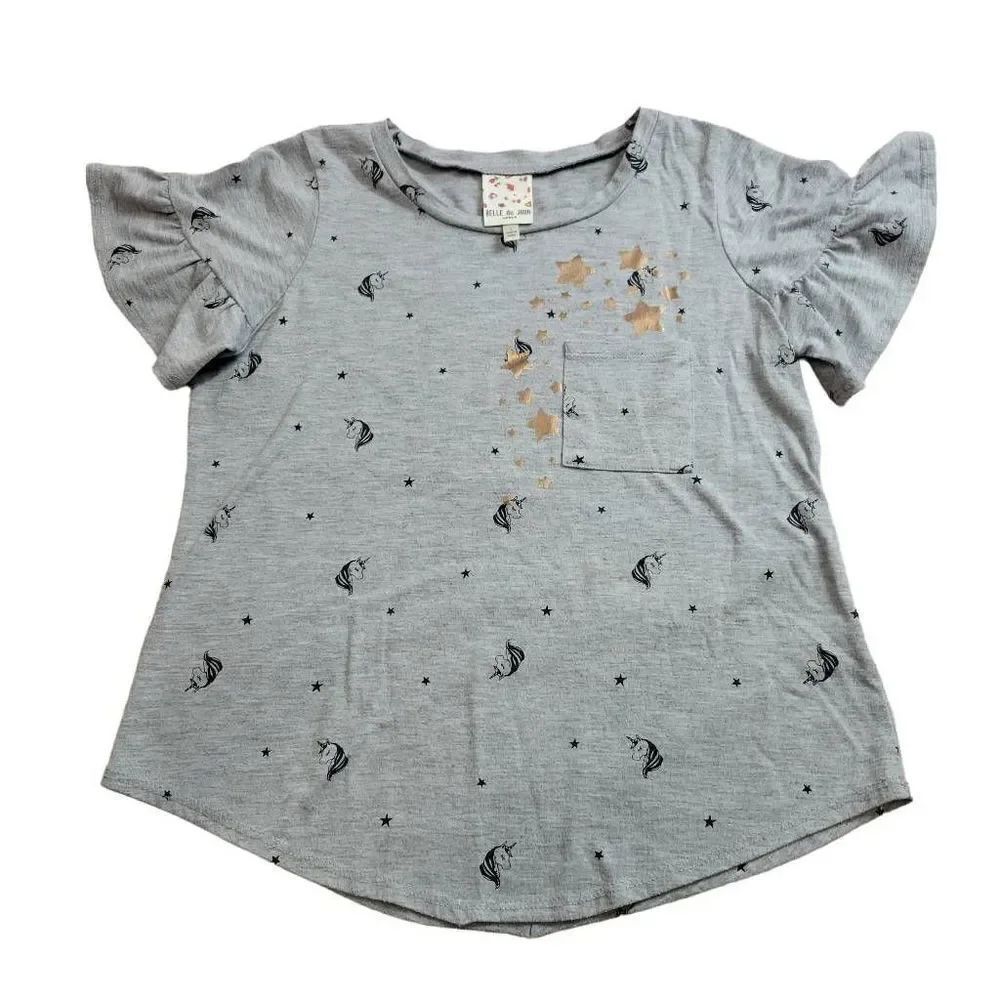 Belle du Jour Girls unicorn blouse L10/12